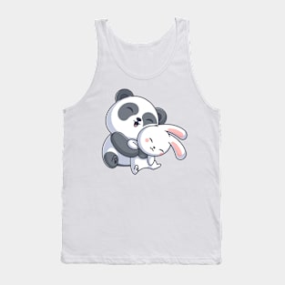 Cute panda hugging stuffed bunny Tank Top